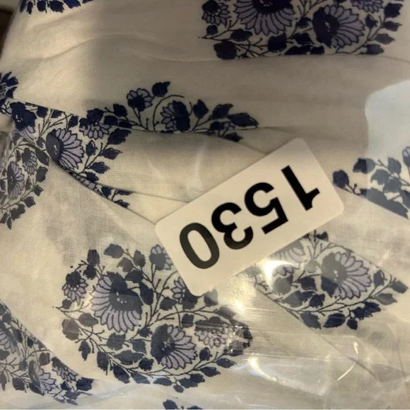 Crew Cuts J.Crew girls Dress Girls 10 indigo blue white puff sleeves batik print - Picture 12 of 13